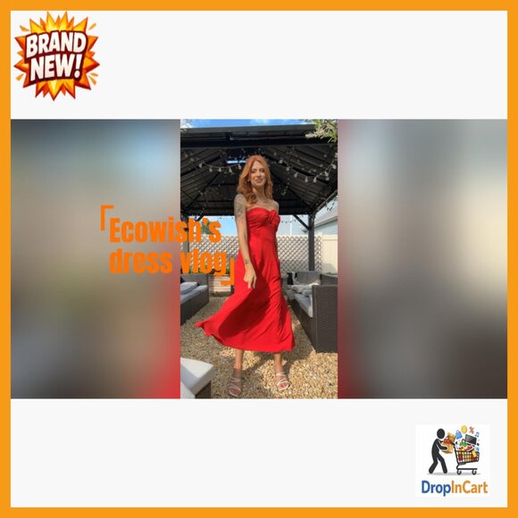 Strapless Maxi Dress Off Shoulder Hollow Out Smocked A Line Summer Elegant - Picture 7 of 7